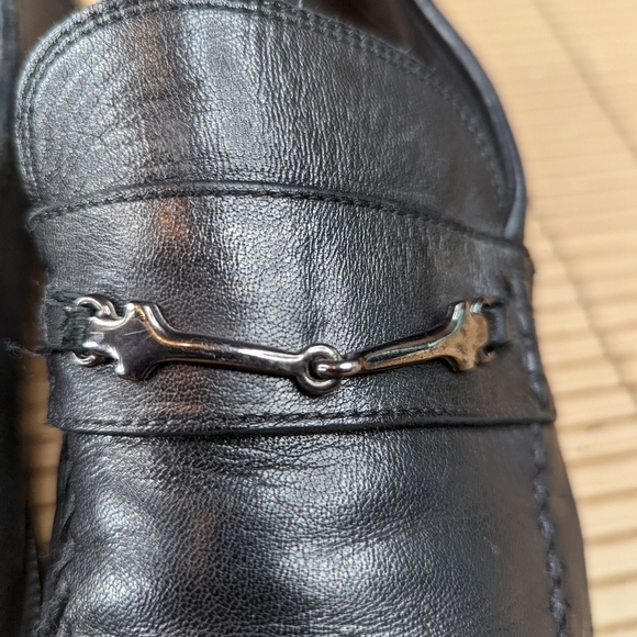 Bruno Magli Mens Horsebit Loafers Shoes Black Leather Silver Bit Size 10.5M.   2 main image 7